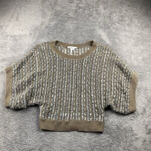 BCBG Maxazria Loose Knit Sweater Womens‎ XS Brown White Dolman Sleeve